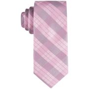 Calvin Klein Men’s Tonal Striated Plaid Tie OS B4HP