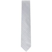 Calvin Klein Men’s Textured Pattern Tie Silver OS B4HP