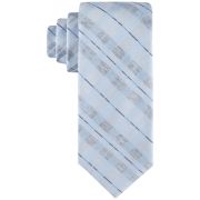 Calvin Klein Men’s Seasonal Stripe Plaid Tie Light Blue OS B4HP