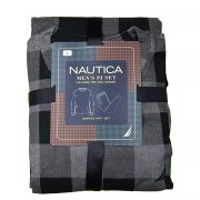 Nautica Men’s 2-Pc. Relaxed-Fit Buffalo Plaid Waffle-Knit T-Shirt Pajama Pant L