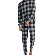 Nautica Men’s 2-Pc. Relaxed-Fit Buffalo Plaid Waffle-Knit T-Shirt Pajama Pant L