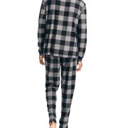 Nautica Men’s 2-Pc. Relaxed-Fit Buffalo Plaid Waffle-Knit T-Shirt Pajama Pant L