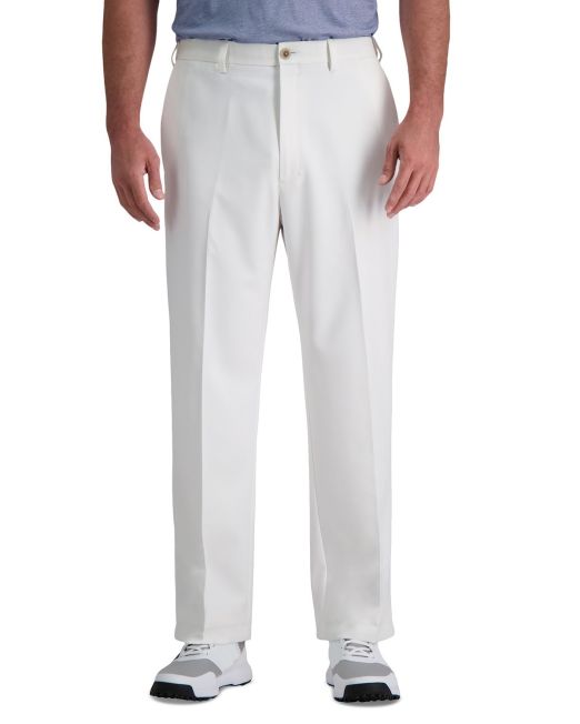 Haggar Men's Cool 18 PRO® Classic-Fit Waist Flat Front Stretch Dress White B4HP
