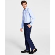 Calvin Klein Men’s Slim-Fit Plaid Performance Dress Pants Blue B4HP
