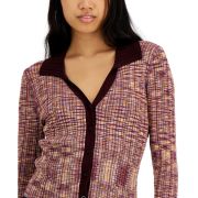 Hooked Up by IOT Juniors’ Space-Dyed V-neck Sweater B4HP
