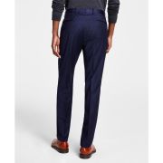 Michael Kors Men’s Plaid Classic-Fit Wool-Blend Stretch Pants Navy B4HP $190