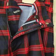 Tommy Hilfiger Men’s Modern-Fit Tan Plaid Dress Pants Navy 32×30 B4HP