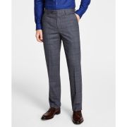 Michael Kors Men’s Plaid Classic-Fit Wool-Blend Stretch Pants Gray B4HP $190