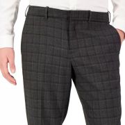 Perry Ellis Men’s Modern-Fit Stretch Solid Resolution Pants Charcoal B4HP