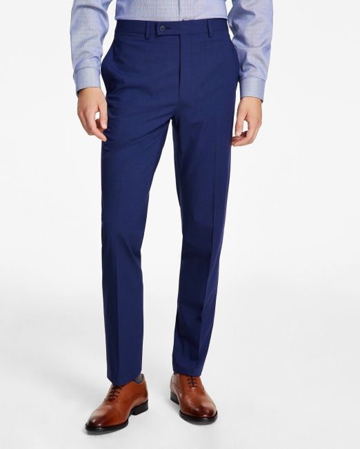 Calvin Klein Men's Slim-Fit Performance Dress Pants Blue 42x30 B4HP