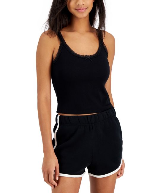 Hippie Rose Juniors' Lace-Trim Tank Top B4HP