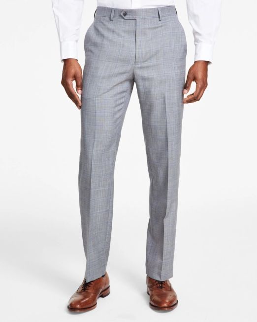 Michael Kors Men's Classic-Fit Stretch Wool-Blend Suit Pants Gray B4HP $190