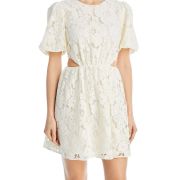 WAYF Women’s Lace Short Cut-Out Mini Dress Ivory B4HP