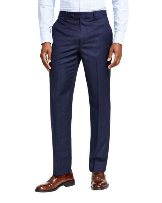 Lauren Ralph Lauren Men's Classic-Fit Stretch Flat Front Suit Pants Navy B4HP