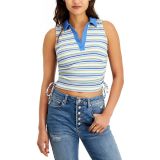 Just Polly Juniors' Ruched Polo Tank Top B4HP