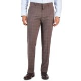 Perry Ellis Portfolio Men's Slim-Fit Stretch Check Dress Pants Brown B4HP