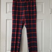 Tommy Hilfiger Men’s Modern-Fit Tan Plaid Dress Pants Navy 32×30 B4HP