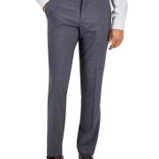 Perry Ellis Men’s Slim-Fit Stretch Check Dress Pants Charcoal 34×29 B4HP