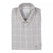 Calvin Klein Men’s Regular-Fit Stretch Check Dress Shirt Grey B4HP