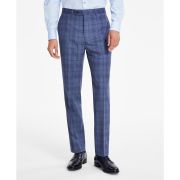 Calvin Klein Men’s Slim-Fit Wool Blend Stretch Pants Plaid Blue 34×30 B4HP $190