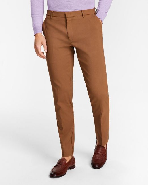 Tommy Hilfiger Men's Modern-Fit Stretch Performance Pants Camel B4HP