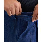 Haggar Men’s Big & Tall Stretch Denim Classic-Fit Pleated Pants Blue 44×30 B4HP