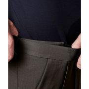 Haggar Men’s Stretch Classic-Fit Solid Pleated Dress Pants Brown 34×34 B4HP