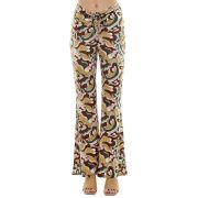 Planet Gold Juniors’ Drawstring Flare Leg Pants Cappuccino Petals L B4HP