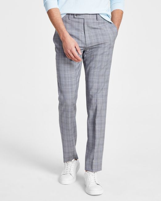 Calvin Klein Men's Slim-Fit Wool Stretch Suit Pants Light Grey B4HP $190
