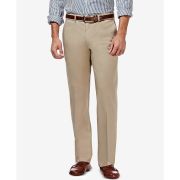 Haggar Men’s Premium Straight-Fit Stretch Flat-Front Pants Khaki 36×32 B4HP