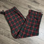 Club Room Men’s Cozy Fleece Holiday Pajama Pants Green/Red XL B4HP