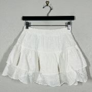 Steve Madden Eyelet You Won’t Tiered Skirt White XS B4HP