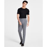 Calvin Klein Men’s Slim-Fit Plaid Performance Dress Pants Gray 33×32 B4HP