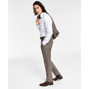 Bar III Mens Skinny-Fit Check Suit Separate Pants Burgundy/Black 34×30 B4HP $175