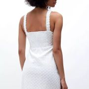MINKPINK Textured Sweetheart Mini Dress White L B4HP $129
