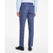 Calvin Klein Men’s Slim-Fit Wool Blend Stretch Pants Plaid Blue 34×30 B4HP $190