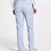 Alfani Men’s Slim-Fit Stretch Solid Suit Pants Blue Plaid B4HP $135