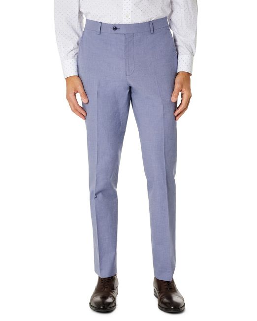 Tommy Hilfiger Men's Modern-Fit TH Flex Stretch Chambray Pant Navy B4HP $135