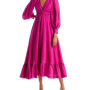 Sabina Musayev Women’s Pink Frida Open Back Midi Dress B4HP
