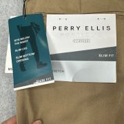 Perry Ellis Portfolio Men’s Slim Fit Cotton Chino Pant Brown 38×29 B4HP