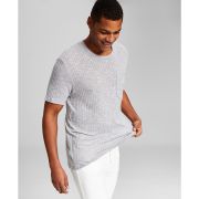 And Now This Men’s Ribbed Pocket Knit Short-Sleeve Shirt Heathered Grey M B4HP