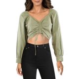 Levi's Women's Devin Cotton Drawstring-Front Long-Sleeve Top Zelda Plaid XL B4HP