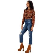 Celebrity Pink Juniors’ Ripped Cropped Kick Flare Jeans B4HP