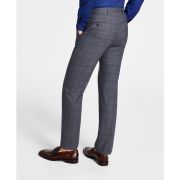 Michael Kors Men’s Plaid Classic-Fit Wool-Blend Stretch Pants Gray B4HP $190