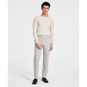 Calvin Klein Men’s Slim-Fit Plaid Performance Dress Pants Beige B4HP