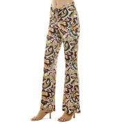 Planet Gold Juniors’ Drawstring Flare Leg Pants Cappuccino Petals L B4HP