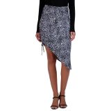 Bcbgmaxazria Women's Asymmetric Leopard-Print Skirt Navy Size 0 B4HP $198
