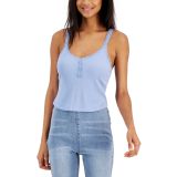 Hippie Rose Juniors' Ribbed Henley Tank Top B4HP