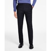 Calvin Klein Men’s Slim-Fit Wool-Blend Stretch Suit Pants Black/Blue B4HP $190