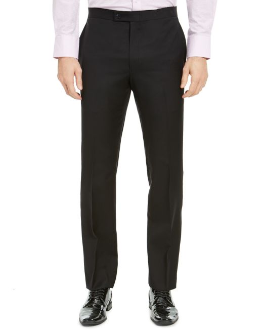 Lauren Ralph Lauren Men's Classic-Fit Black Stretch Solid Tuxedo Pants B4HP $190